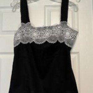 Loft Black Top, White Lace